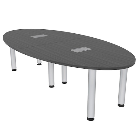 Skutchi Designs 45 in W, 96 in L, 29 in H, Engineered Wood Top, Grey H-OVL-4693-PT-AN-EL